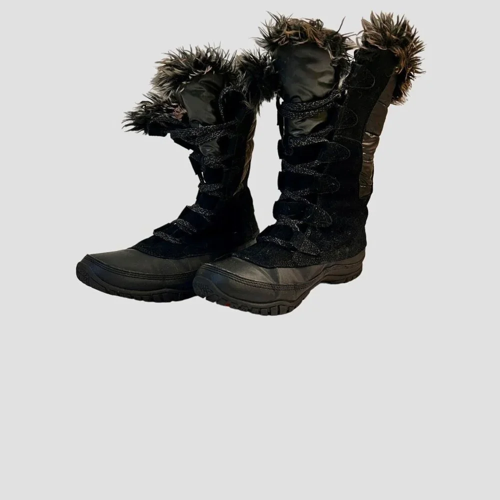 The North Face Nuptse Purna Women Sz 7‎ Black Mid Winter 620179 Boot 200 Grams